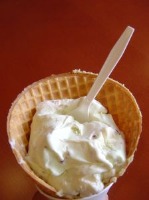 yogurt in cone